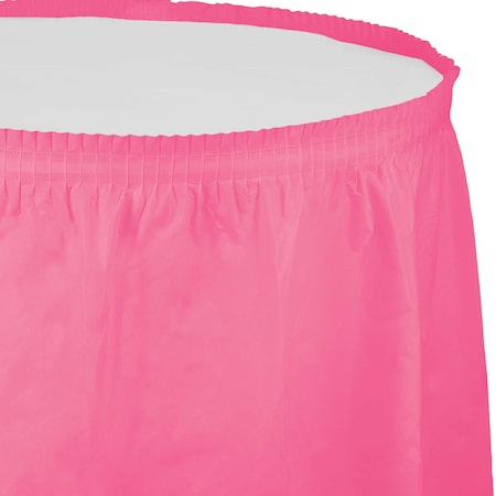 Touch Of Color Candy Pink Plastic Tableskirt, 14', 6PK 011345